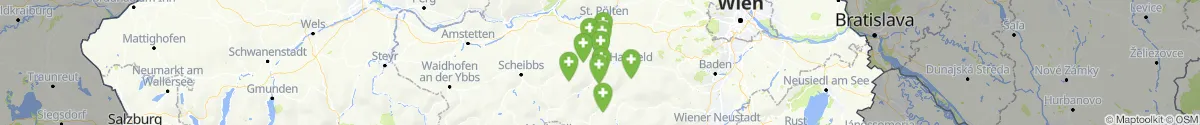Kartenansicht für Apotheken-Notdienste in der Nähe von Lilienfeld (Lilienfeld, Niederösterreich)